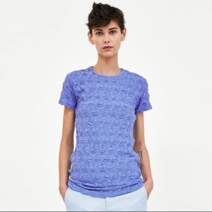 Zara - periwinkle textured indigo stretchy top